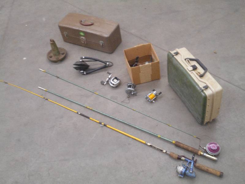 lot 91 image: Lot Of Tackle Boxes, Fishing Poles...