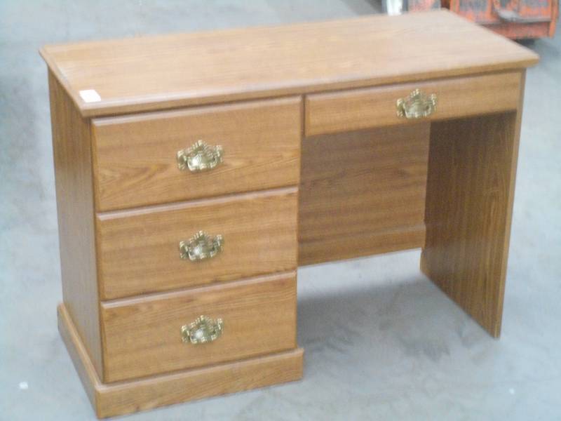 lot 101 image: Nice Wooden 4-Drawer Desk, In Good ...