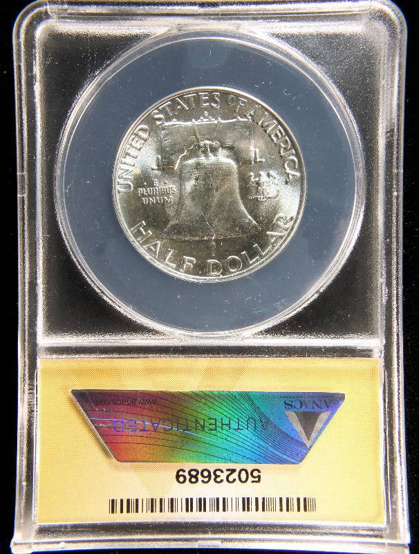 1959-D FRANKLIN SILVER HALF DOLLAR MS64 ANACS
