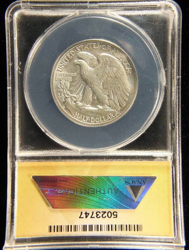 1942-S WALKING LIBERTY SILVER HALF DOLLAR MS62 ANACS