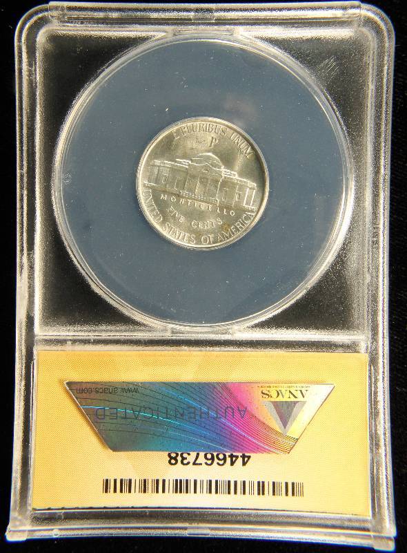 1943-P SILVER WAR NICKEL MS63 5 STEPS ANACS