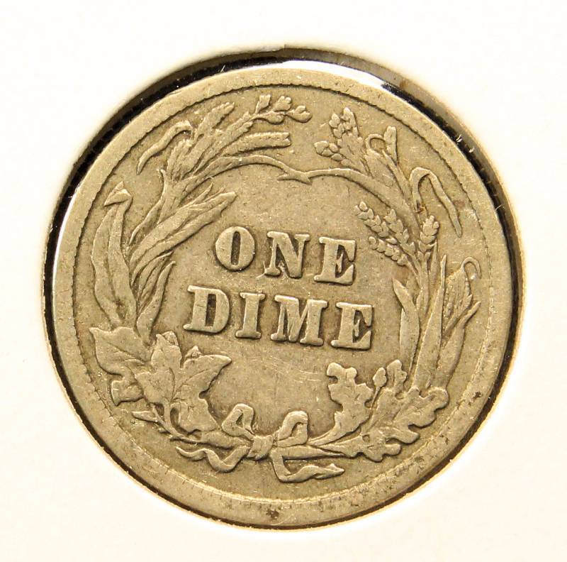 1916 BARBER SILVER DIME VF