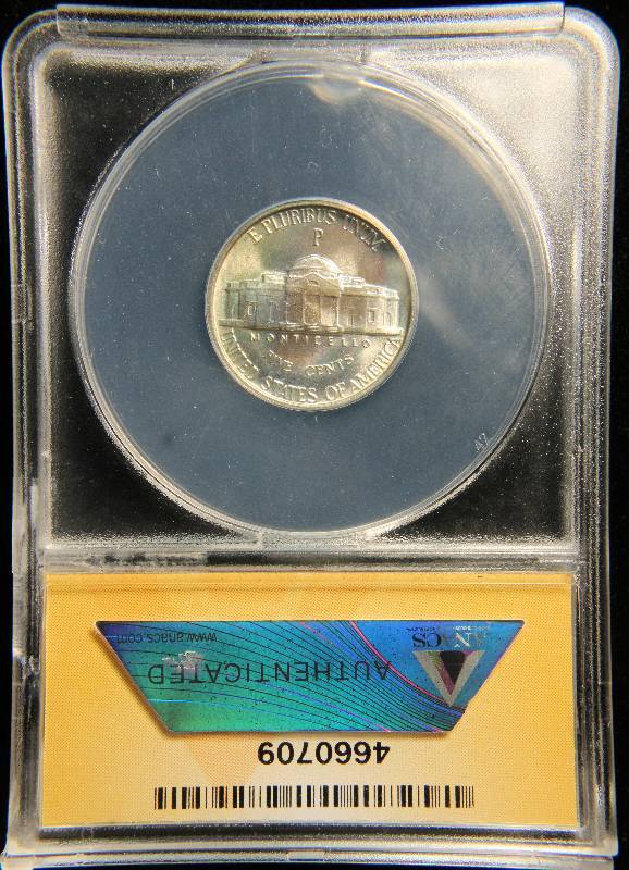 1942-P SILVER WAR NICKEL MS63 ANACS