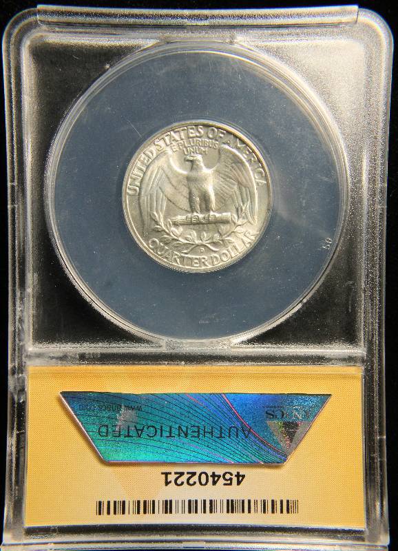 1957-D WASHINGTON SILVER QUARTER MS64 ANACS
