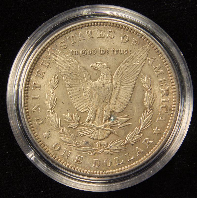 1886 MORGAN SILVER DOLLAR AU IN AIRTITE HOLDER