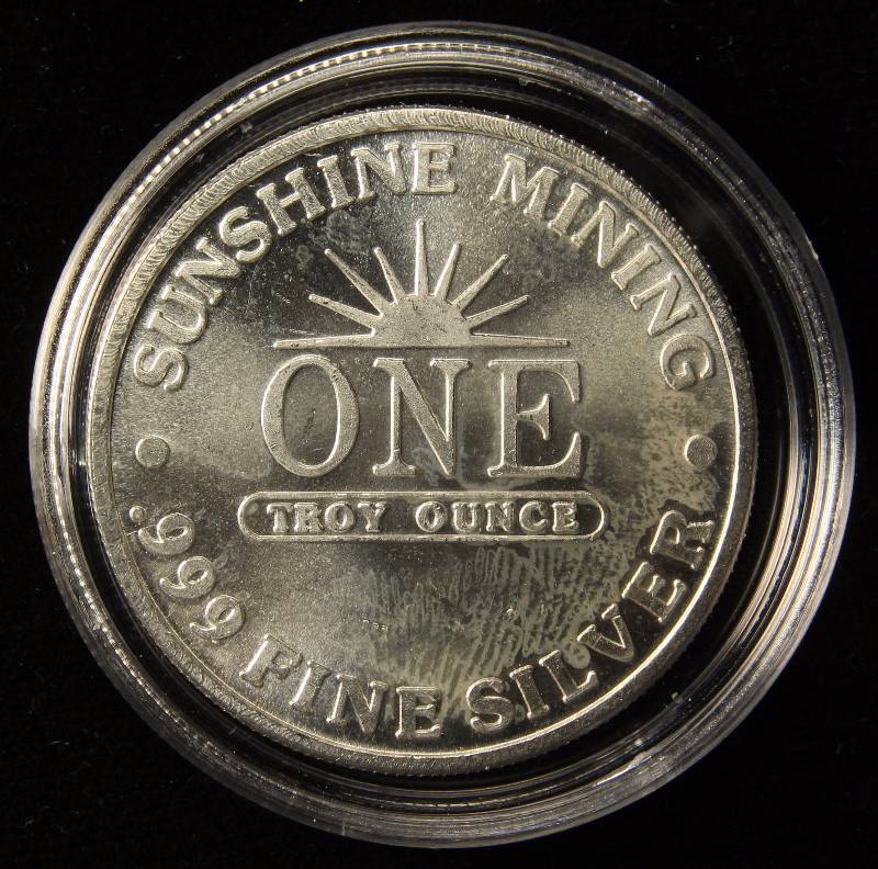 1 TROY OZ. .999 FINE SILVER SUNSHINE SILVER IN AIRTITE HOLDER