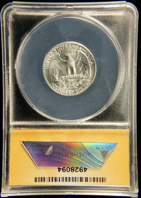 1963 WASHINGTON SILVER QUARTER MS65 ANACS