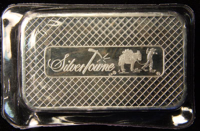 5 TROY Oz. .999 FINE SILVER BAR SILVERTOWNE PROSPECTOR DESIGN SEALED