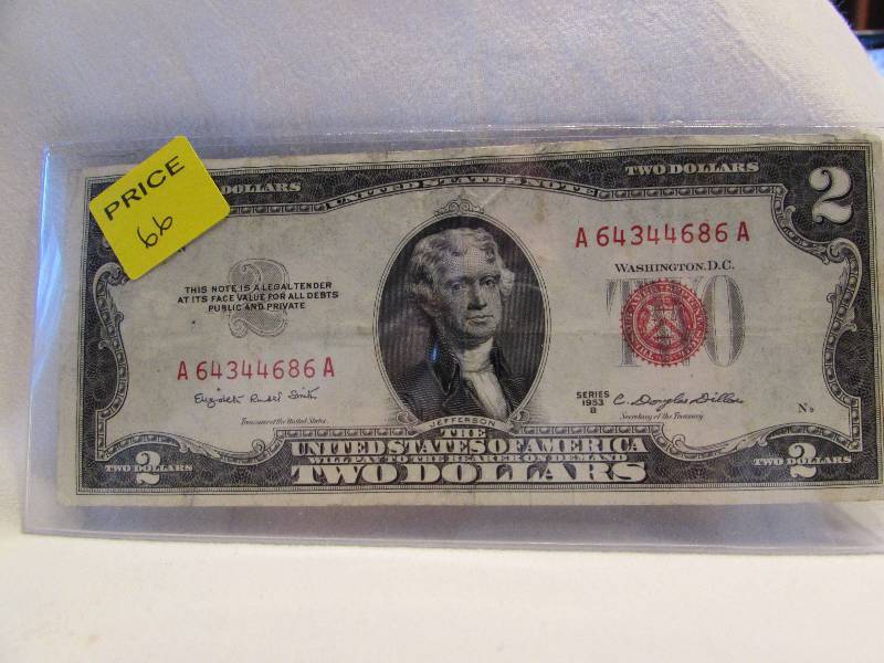 1953 B Two Dollar Red Seal
