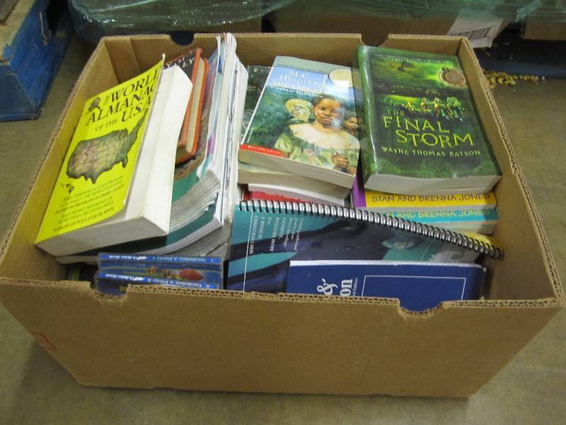 Box of assorted books, some new, so...