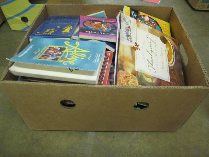 Box of assorted books, some new, so...