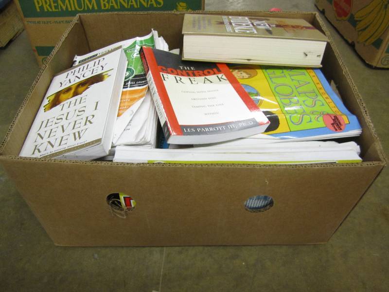 Box of assorted books, some new, so...