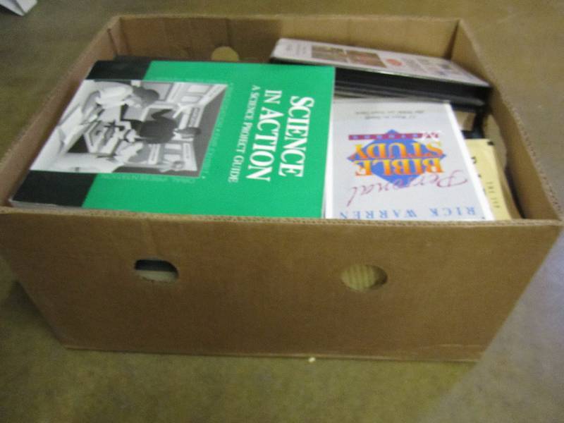 Box of assorted books, some new, so...