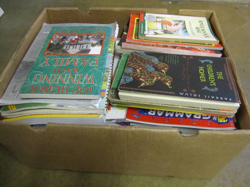 Box of assorted books, some new, so...