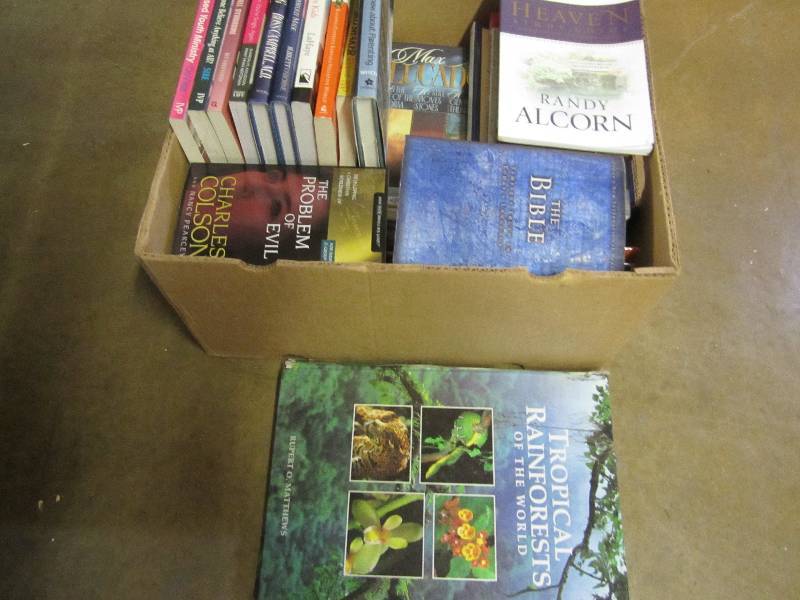 box of assorted books, MANY new, so...