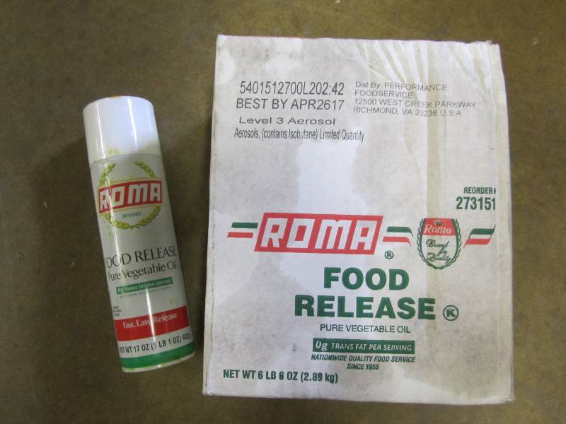 6 spray cans of Roma food release v...