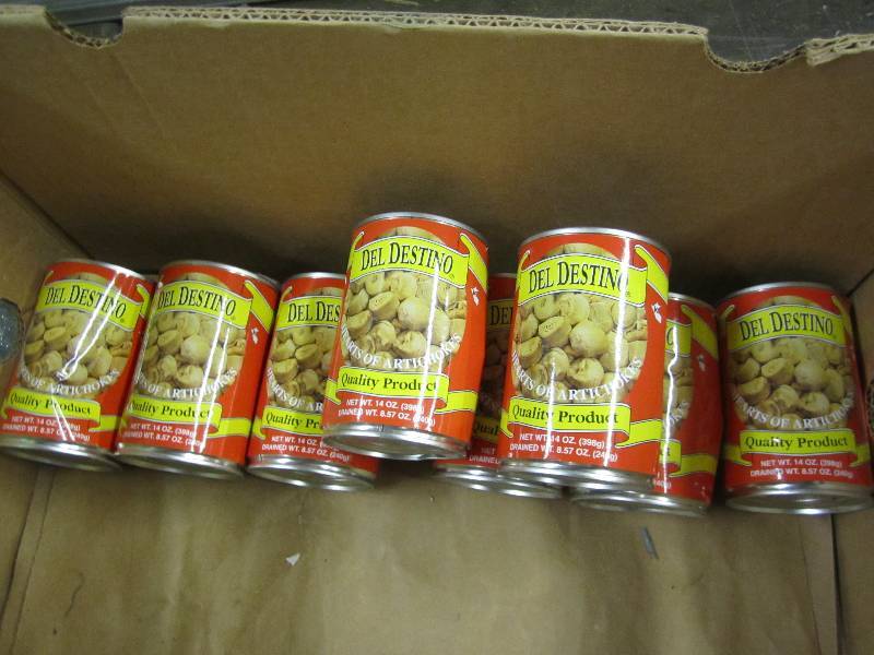 8 cans of artichokes...