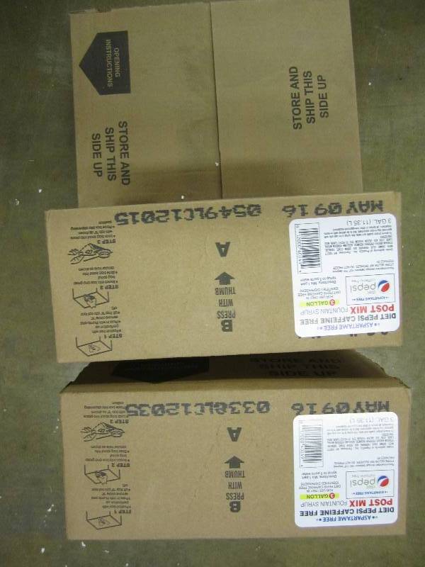 Three 3 gallon bags of Diet Pepsi C...
