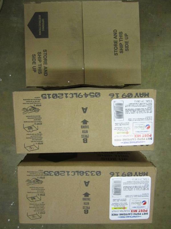 Three 3 gallon bags of Diet Pepsi C...