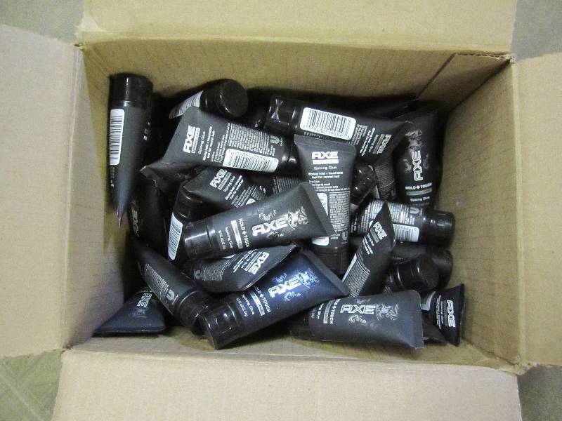 Box of Axe hair gel...