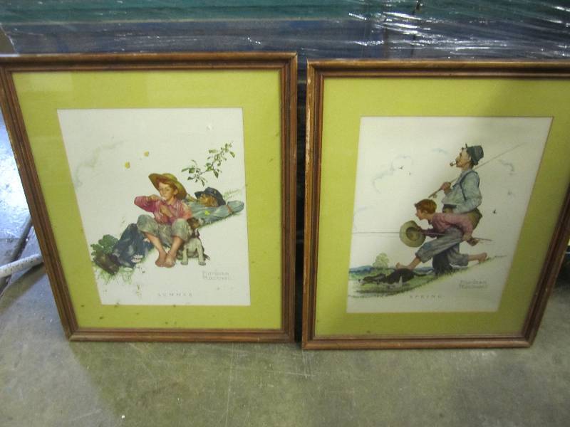 2 Norman Rockwell framed prints...