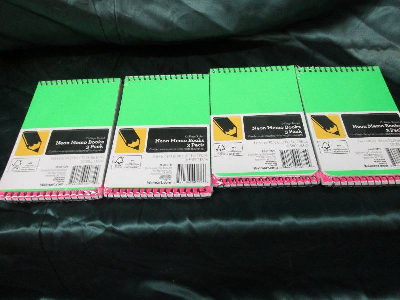 lot 34 image: Lot of 4  Neon Memo Books 3-packs ...