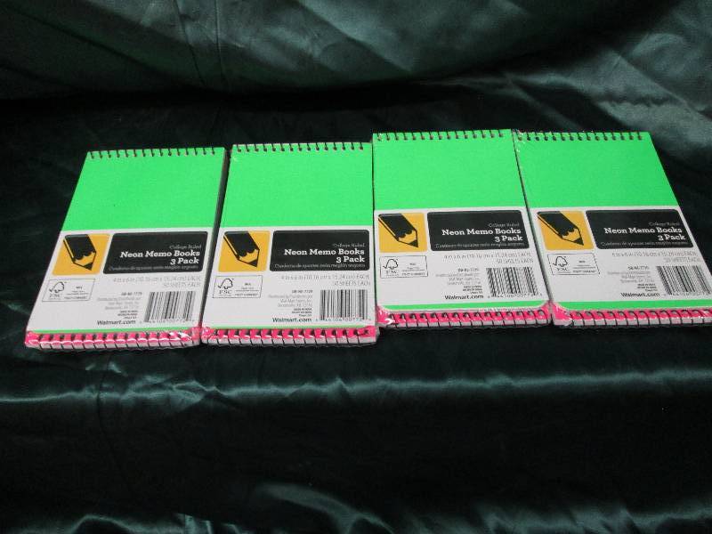 lot 35 image: Lot of 4  Neon Memo Books 3-packs ...