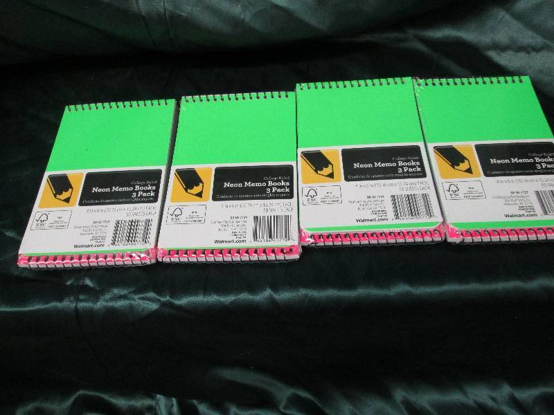 lot 36 image: Lot of 4  Neon Memo Books 3-packs ...