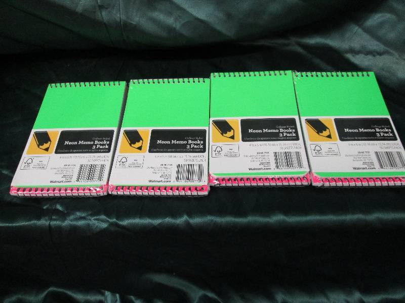 lot 37 image: Lot of 4  Neon Memo Books 3-packs ...