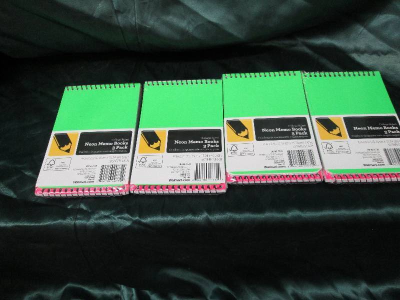 lot 38 image: Lot of 4  Neon Memo Books 3-packs ...