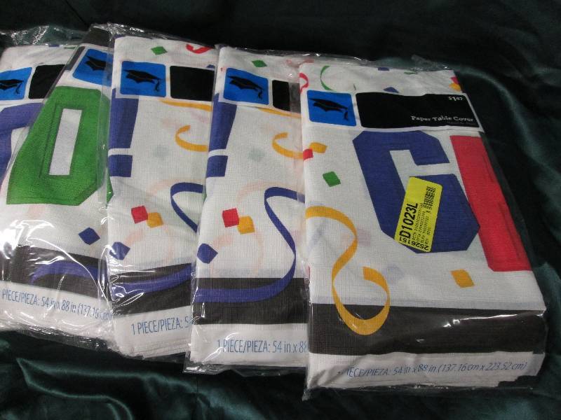 lot 138 image: Lot of 5 Graduation paper table clo...