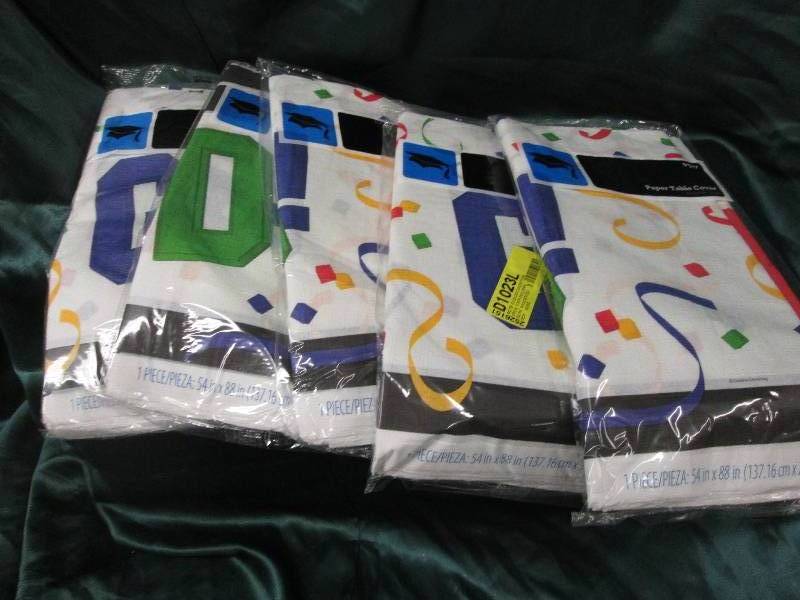lot 139 image: Lot of 5 Graduation paper table clo...