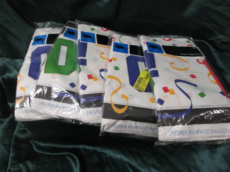 lot 140 image: Lot of 5 Graduation paper table clo...