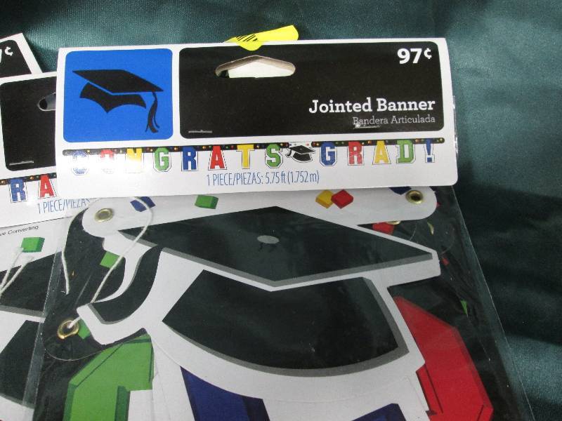 lot 158 image: Lot of 7 jointed Congrats Grad ba...