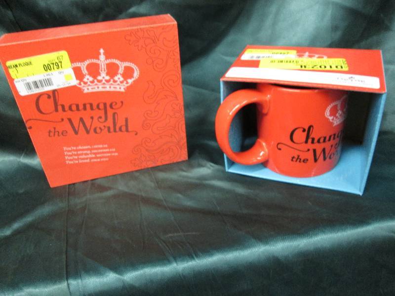 lot 161 image: Change the World plaque & mug...