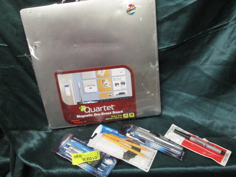 lot 188 image: Silver magnetic dry erase board,  A...