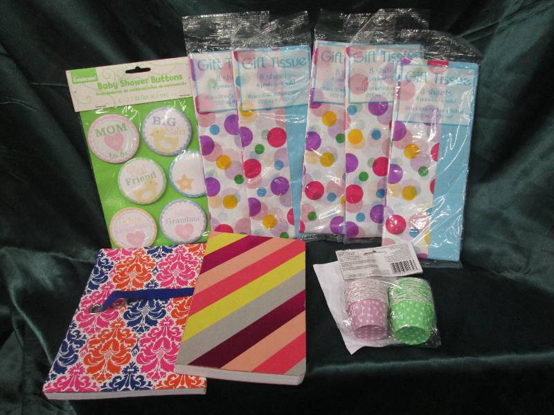 lot 209 image: 2 journals, 5 pks of gift tissue, b...