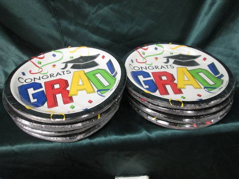 lot 216 image: Lot of 8 Congrats Grad luncheon pla...
