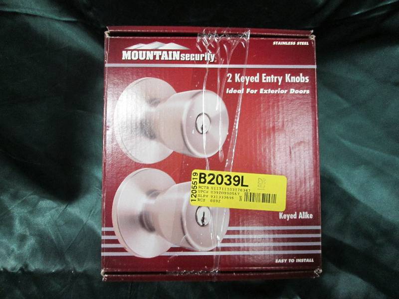 lot 266 image: MountainSecurity 2 Keyed Entry Knob...