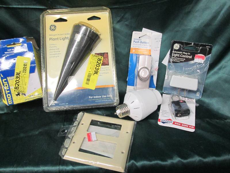 lot 274 image: Motion sensor, GE Plant Light, Plug...