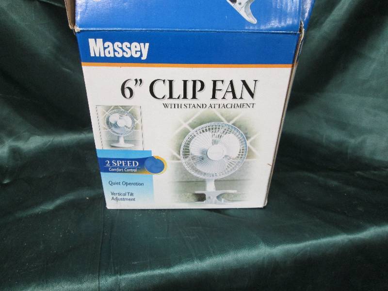 lot 283 image: Massey 6 Clip Fan with stand attac...