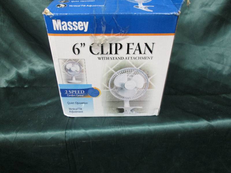 lot 284 image: Massey 6 Clip Fan with stand attac...