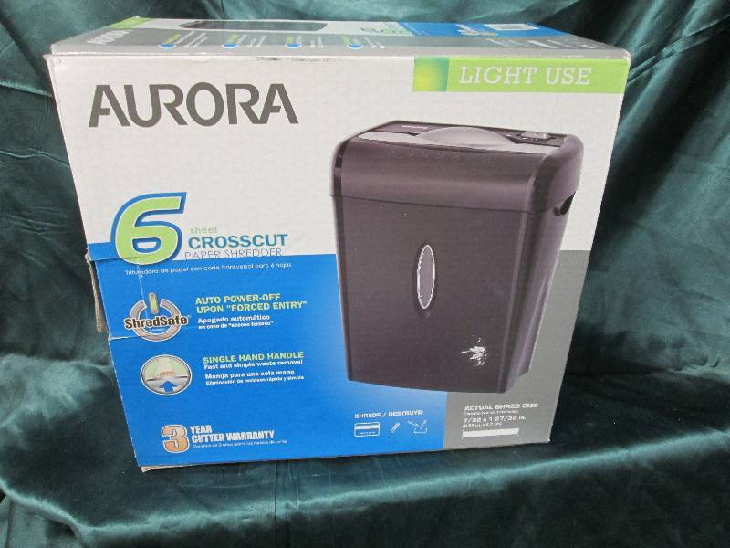lot 287 image: Aurora 6 sheet crosscut paper shred...