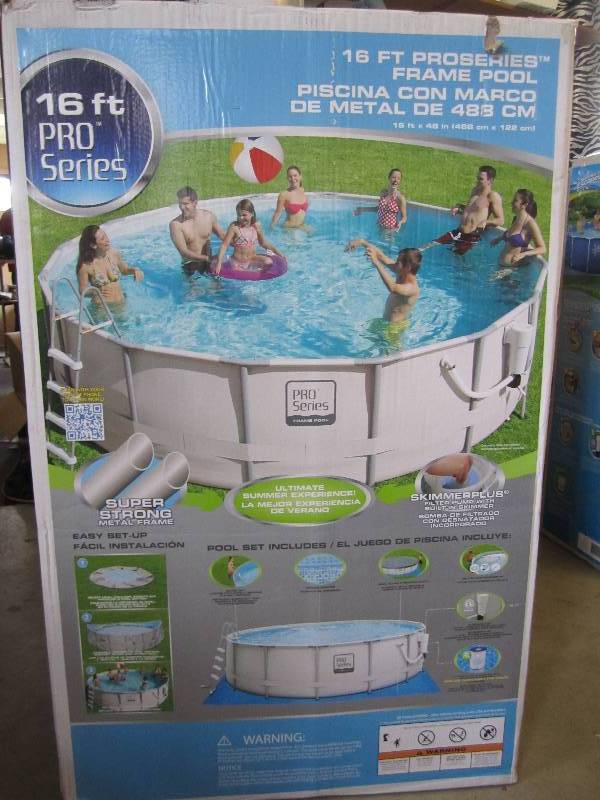 lot 1 image: 16 Foot Pro Series frame pool with ...