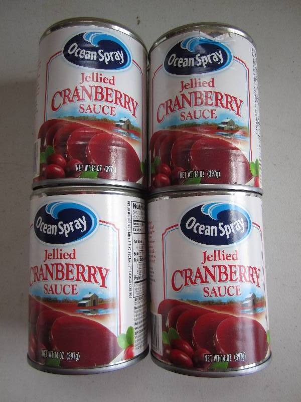 lot 157 image: 4 Cans of jellied cranberry sauce d...