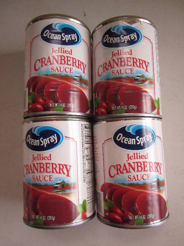 lot 158 image: 4 Cans of jellied cranberry sauce d...