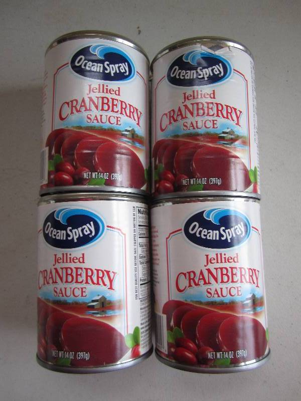 lot 159 image: 4 Cans of jellied cranberry sauce d...