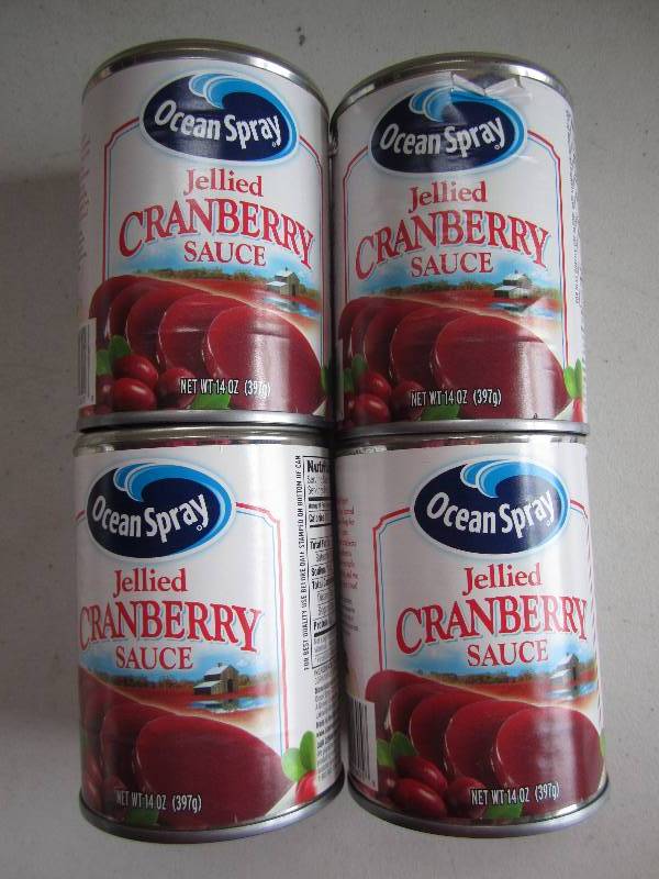 lot 161 image: 4 Cans of jellied cranberry sauce d...