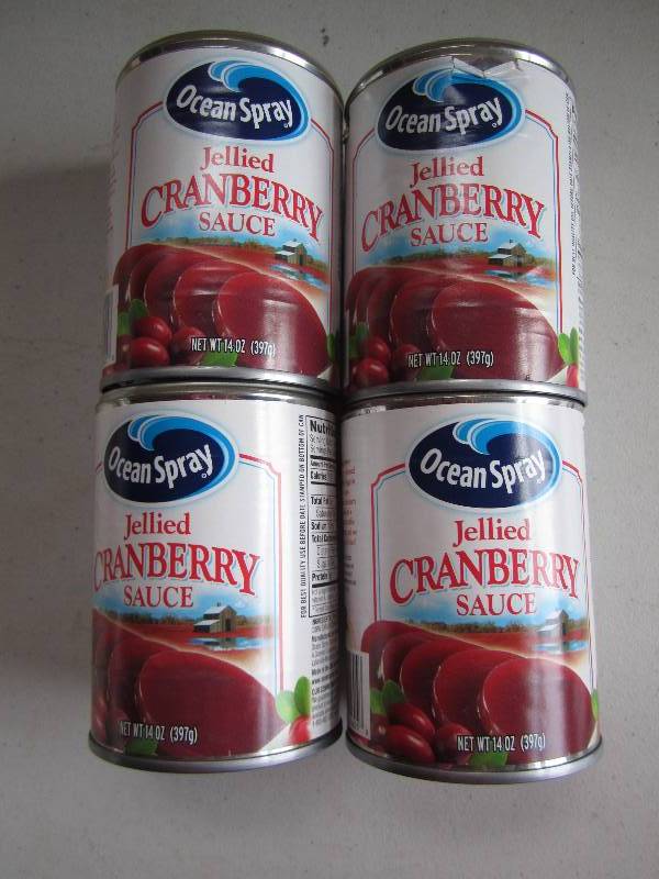 lot 162 image: 4 Cans of jellied cranberry sauce d...