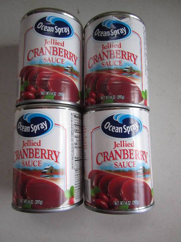 lot 163 image: 4 Cans of jellied cranberry sauce d...
